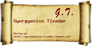 Gyorgyevics Tivadar névjegykártya