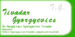 tivadar gyorgyevics business card